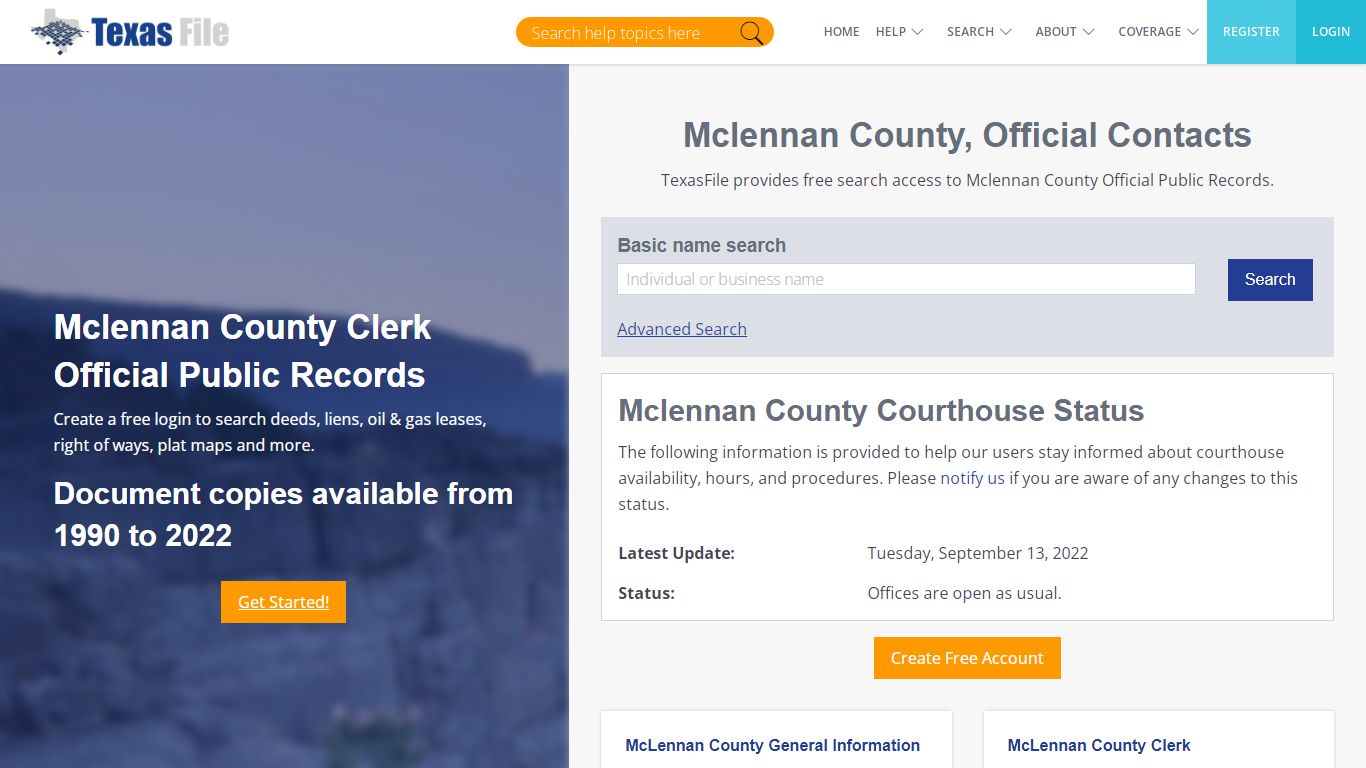 Mclennan County Clerk Official Public Records | TexasFile